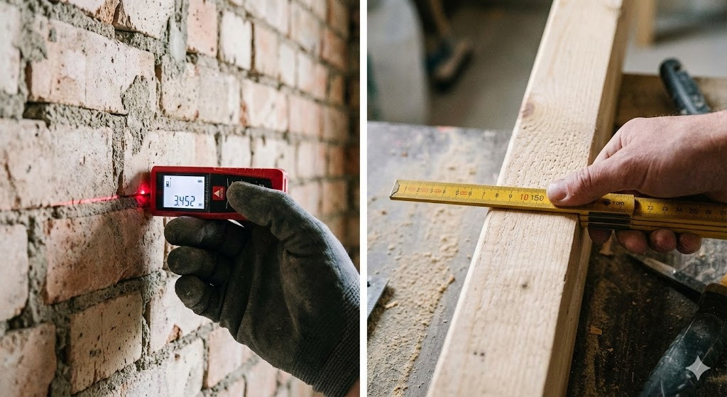 Aufmaß erstellen mit Laser-Entfernungsmesser auf der Baustelle Entwurfsplanung Berlin 01