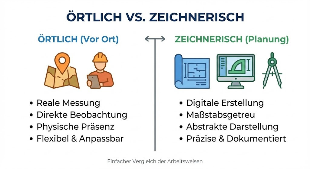 Unterschied örtliches Aufmaß und zeichnerisches Aufmaß Unterschied örtliches Aufmaß und zeichnerisches Aufmaß