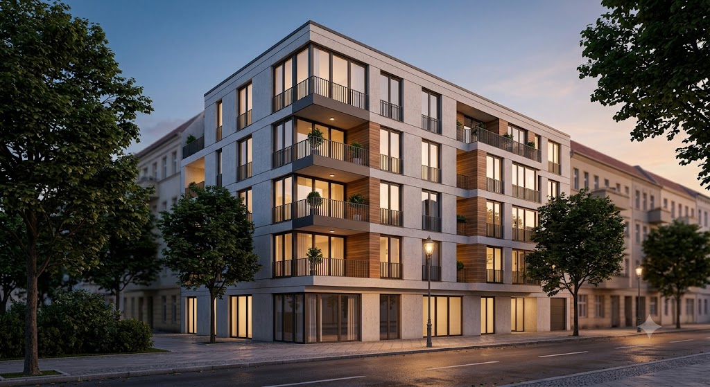 Architekturvisualisierung Berlin – fotorealistisches 3D Rendering Außenansicht